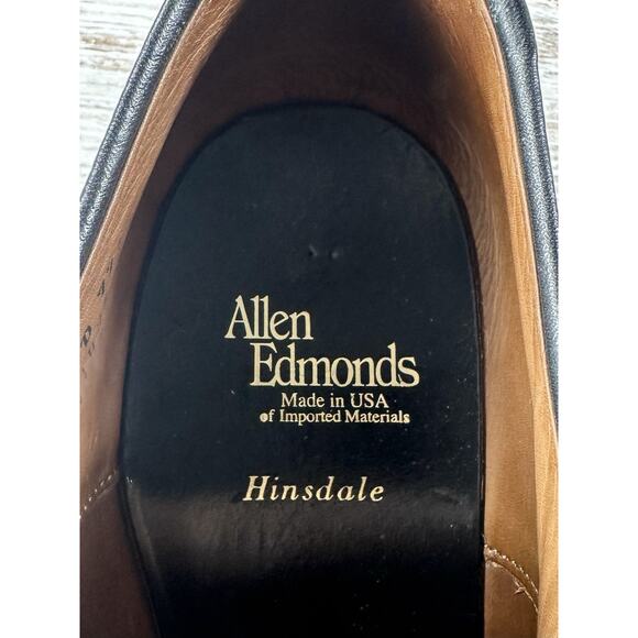 Men\'s Allen Edmonds Hinsdale Black Leather Wingtip Oxfords Sz 10D EUC! main image 2